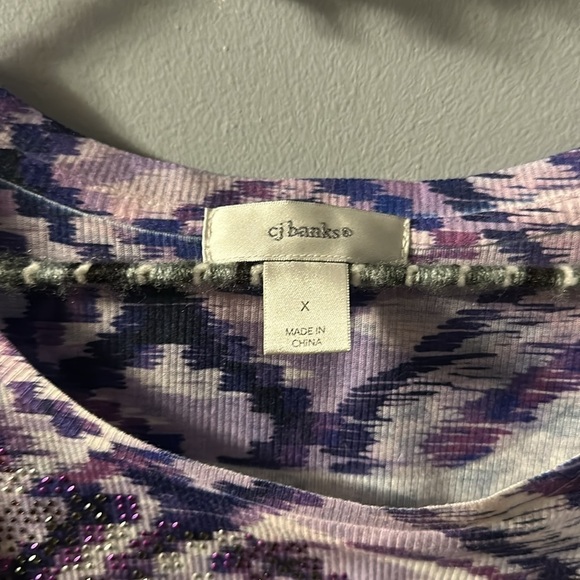 Christopher & Banks short sleeve t shirt gem detail size X (14 W) - Picture 2 of 5